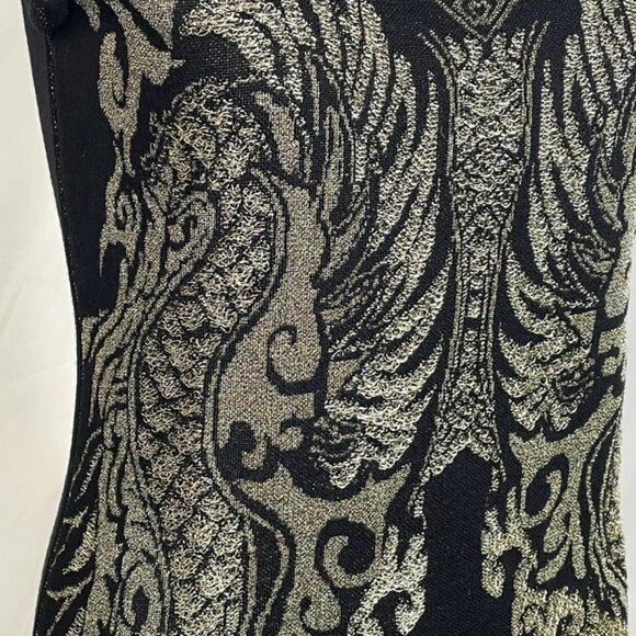 NEW ROBERTO CAVALLI Women's Wool Sheath Dress Black Size 42 / US 6 - Picture 4 of 9